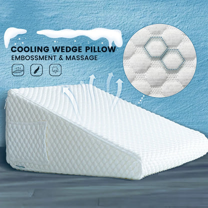 Comfort Wedge Kussen voor Betere Slaap - Luchtlaag Geheugenfoam voor Rug-, Been- en Kniepijnverlichting met Afneembare Hoes