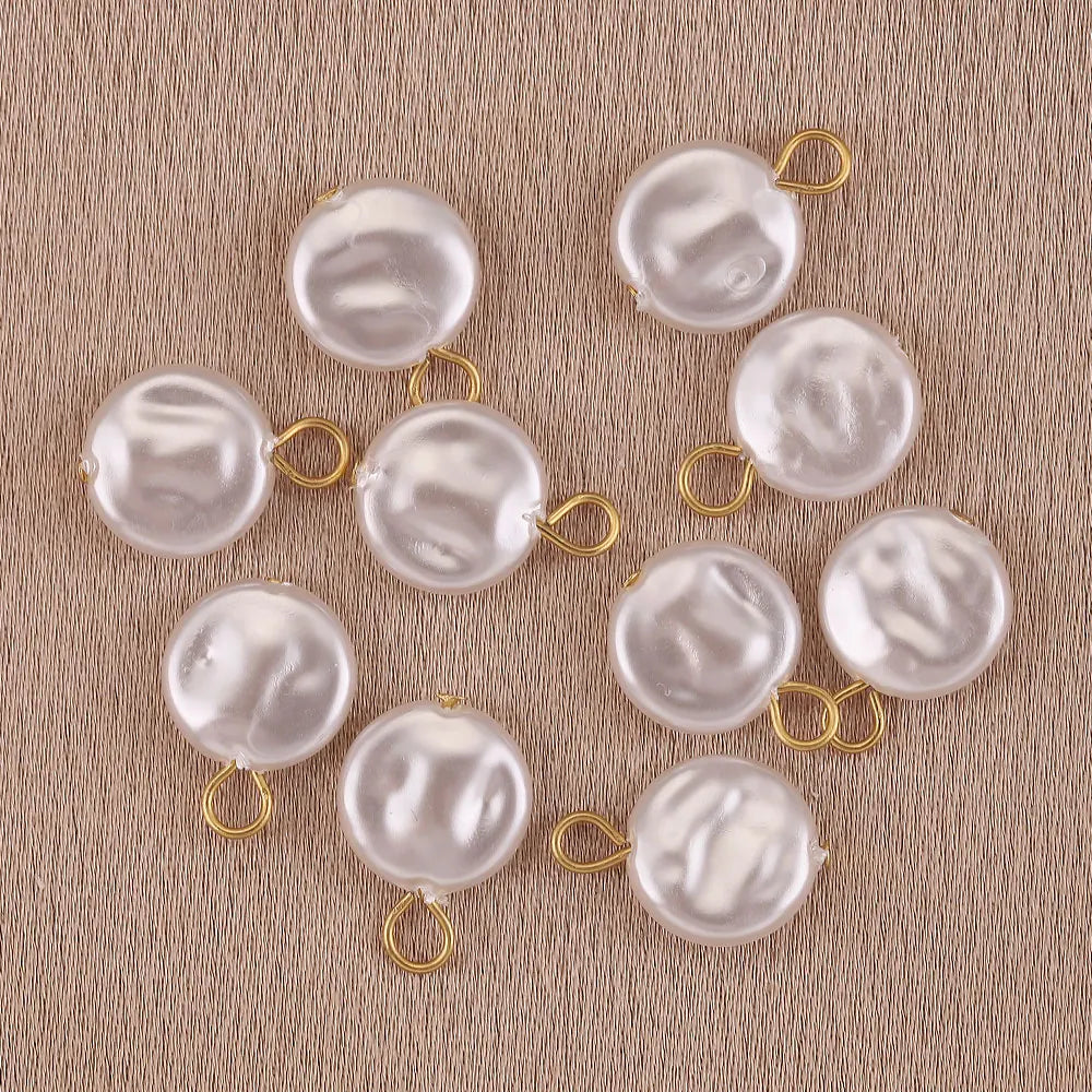 Imitation Pearl Charms for Jewelry Making Heart Round Pendants DIY Earrings Necklaces Craft Supplies