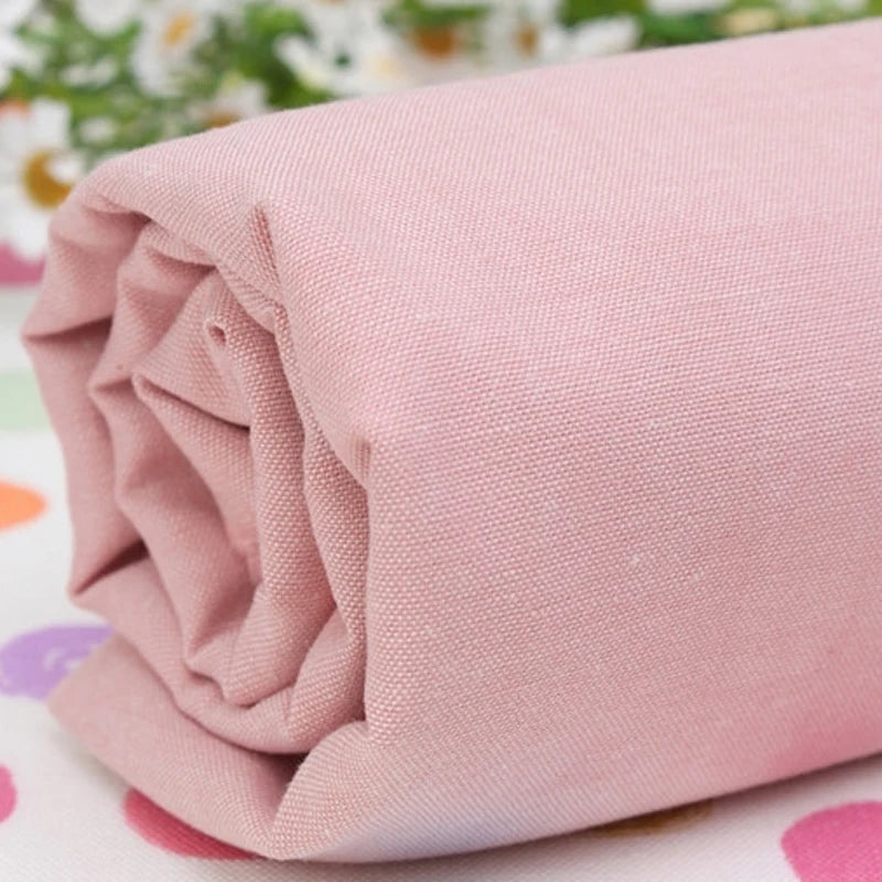 Pink Linen Cotton Fabric for Sewing Quilting Patchwork DIY Bags Baby Clothes Home Decor