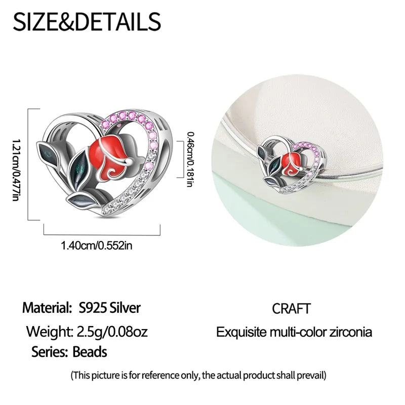 925 Sterling Silver Puzzle Charms Bead with Zircon Inlay DIY Bracelet Pendant Jewelry Making Supplies