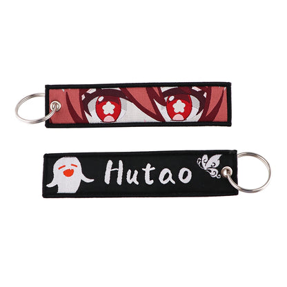 Stijlvolle Japanse Anime Geborduurde Sleutelhangers – Perfecte Sleuteltags voor Motorfietsen, Auto's en Rugzakken – Trendy Sleutelhanger Cadeaus voor Vrienden!