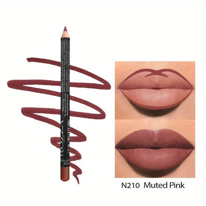 Vibrante 14-kleurige Nude Matte Lippenstift Pencil - Langdurig, Waterproof en Hoog Gepigmenteerde Lippenlijner voor Prachtige Lippenmake-up!