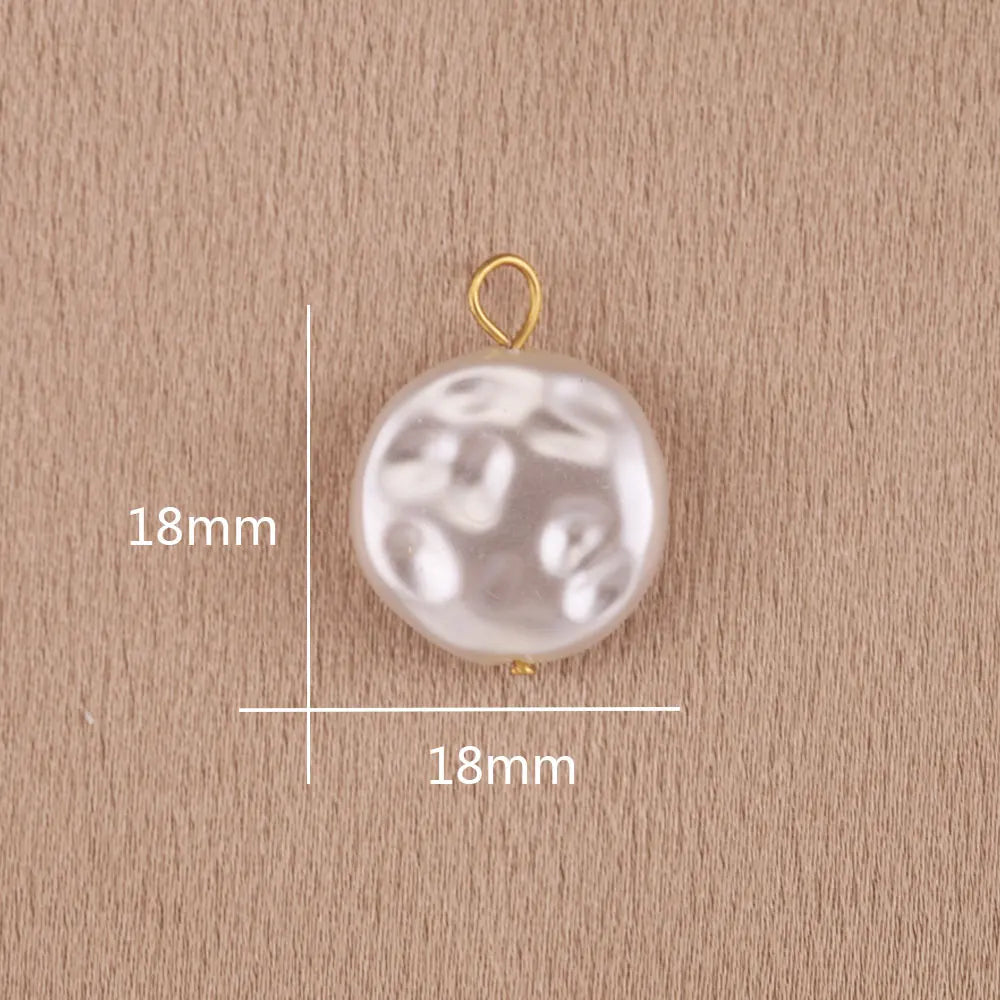 Imitation Pearl Charms for Jewelry Making Heart Round Pendants DIY Earrings Necklaces Craft Supplies