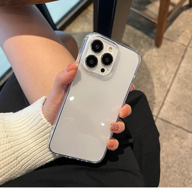 Elegante Duidelijke Zachte Acryl Telefoonhoes voor iPhone 16 15 Pro Max 11 12 13 14 15 Pro XS XR 7 8 Plus - Schokbestendige Bescherming