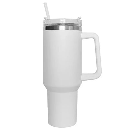 Extra grote 40oz geïsoleerde mok met handvat, deksel en rietje - Perfecte roestvrijstalen koffie reisthermosbekertje!