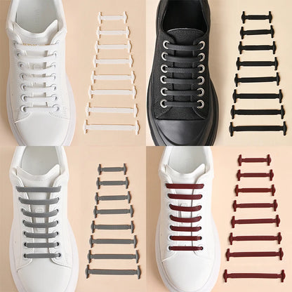 16-delige set van creatieve silicone veters zonder knopen – 12 levendige kleuren van elastische luie veters voor moeiteloze stijl!