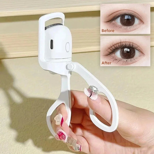 Versterk Je Uiterlijk met Onze USB Oplaadbare Verwarmde Wimpers Curler - Met 2 Temperatuurinstellingen voor Snelle Verwarming & Langdurige Krullen!