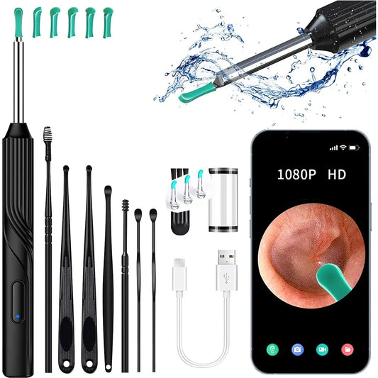 Premium Slimme Visuele Oorwasverwijderaar Kit: 1080P HD Otoscope Camera, 8-delige Oorreiniger Set en 6 LED Lichten voor Effectieve Oorverzorging