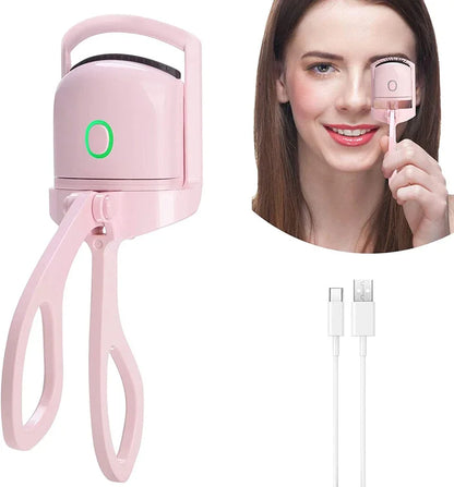 Versterk Je Uiterlijk met Onze USB Oplaadbare Verwarmde Wimpers Curler - Met 2 Temperatuurinstellingen voor Snelle Verwarming & Langdurige Krullen!