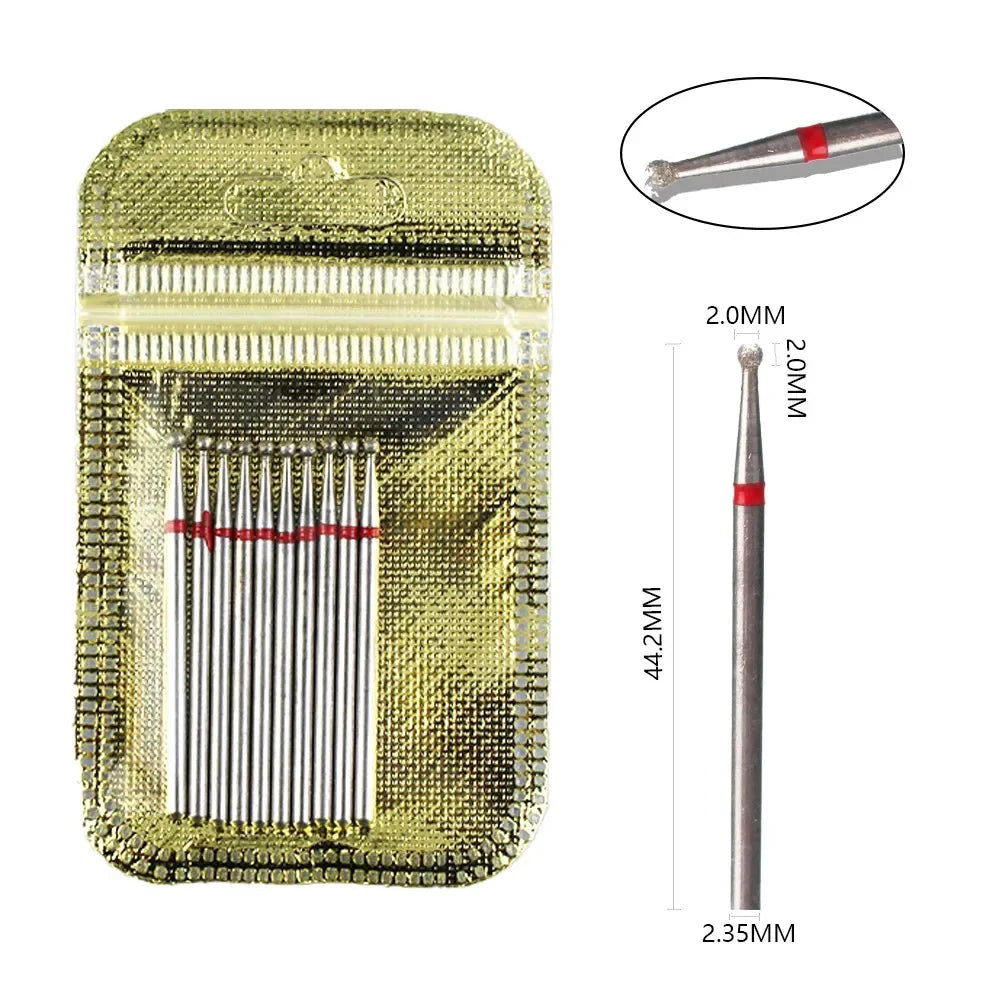 Ultimate 10-delige Diamanten Vijl Bit Set voor Perfecte Manicure & Pedicure met Elektrische Machine - Inclusief Borstel en Freesgereedschap
