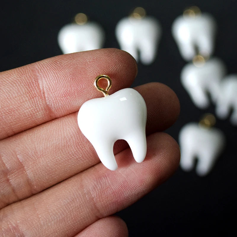Cute Tooth Charms Resin Pendants for Jewelry Making DIY Earrings Necklaces Bracelets Craft Supplies