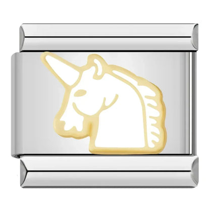Charmante Liefde Eenhoorn & Olifant Vriendschap Bedels voor Vader - Perfect 9mm RVS Armband Sieraad Kit DJ026