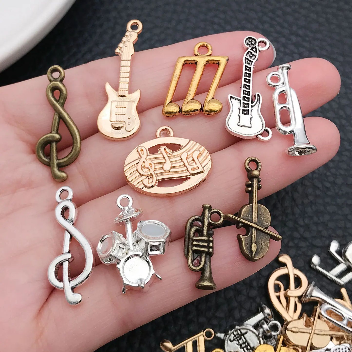 Music Charms for Jewelry Making Mixed Metal Notes Instruments DIY Earrings Necklaces Craft Supplies