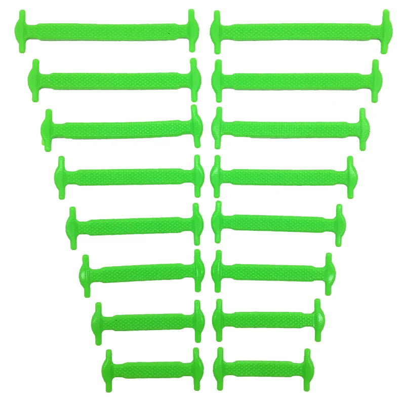 16-delige set van creatieve silicone veters zonder knopen – 12 levendige kleuren van elastische luie veters voor moeiteloze stijl!