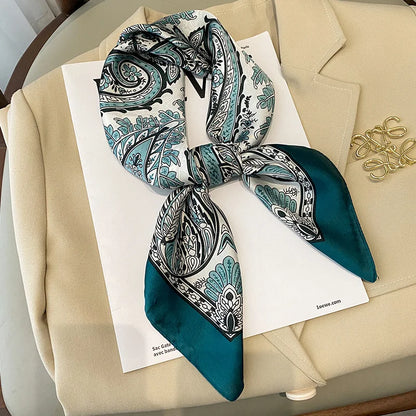 Chique 2023 Zijden Nek Sjaal met Elegante Paardenprint voor Vrouwen - Veelzijdige Vierkante Haarwraps, Foulards en Bandana Opties