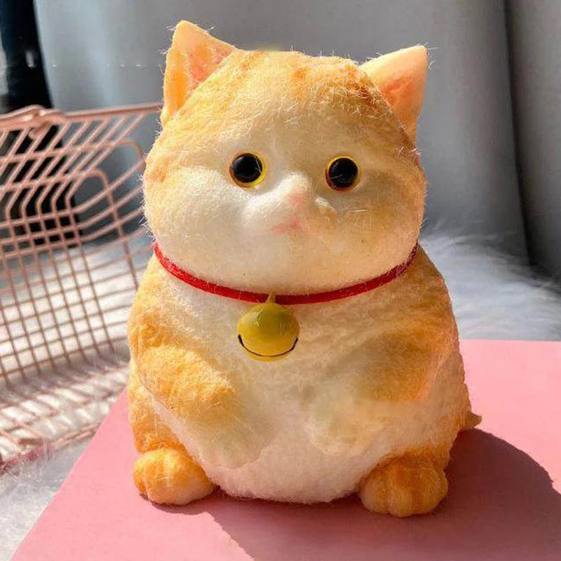 Schattige Jumbo Kitty Kat Taba Siliconen Pluche Speelgoed - Handgemaakte Squeeze Mochi voor Stressverlichting & Ontspanning - Perfect Cadeau voor Kattenliefhebbers!