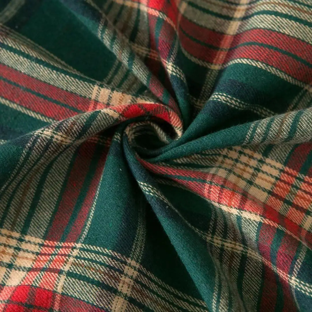 Scottish Tartan Fabric Medium Weight Plaid Polyester Cotton Sewing Fabric for Skirts Uniforms Christmas Decor
