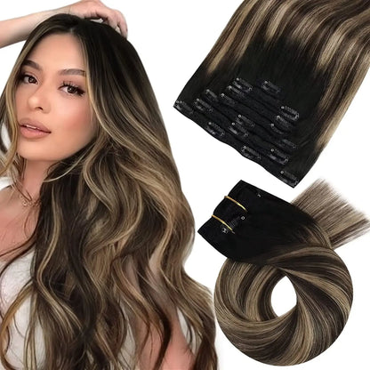Transformeer je look met Moresoo Premium Clip-In Haarextensions - 100% Natuurlijke Remy Haar, Rechte Stijl, Verkrijgbaar in 5 en 7 Delige Sets!