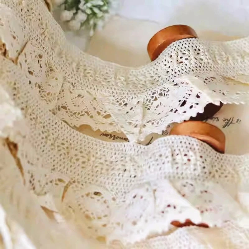 Crochet Cotton Lace Trim Stretch Fabric for Sewing Cuffs Collar Skirt Doll Dress DIY Craft Supplies