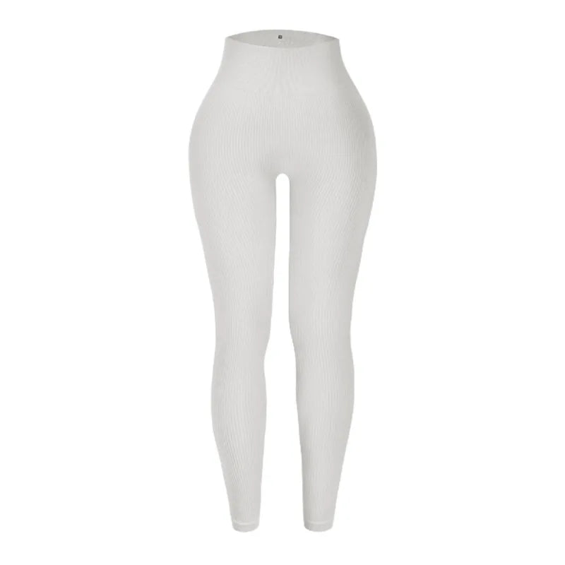 Verhoog je training met hoge taille naadloze gebreide yoga leggings voor vrouwen - stijlvol, slankmakend en perfect voor hardlopen en fitness!