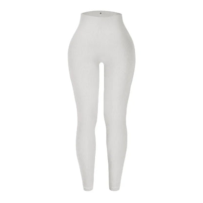 Verhoog je training met hoge taille naadloze gebreide yoga leggings voor vrouwen - stijlvol, slankmakend en perfect voor hardlopen en fitness!
