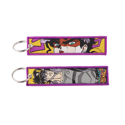 Stijlvolle Japanse Anime Geborduurde Sleutelhangers – Perfecte Sleuteltags voor Motorfietsen, Auto's en Rugzakken – Trendy Sleutelhanger Cadeaus voor Vrienden!