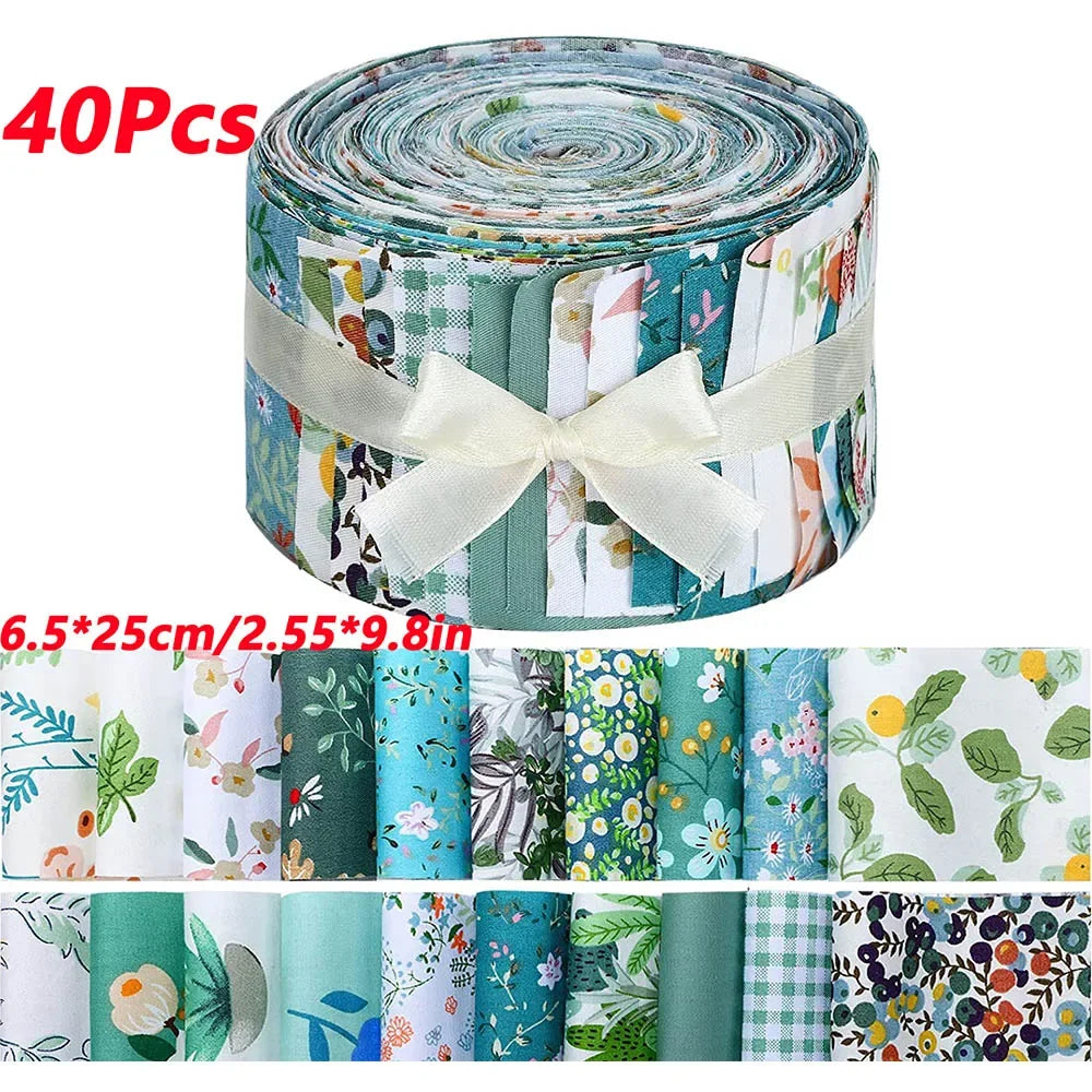 40pcs Cotton Fabric Squares Patchwork Quilting Sewing Craft Fabric Bundle DIY Scrapbook Needlework Cloth