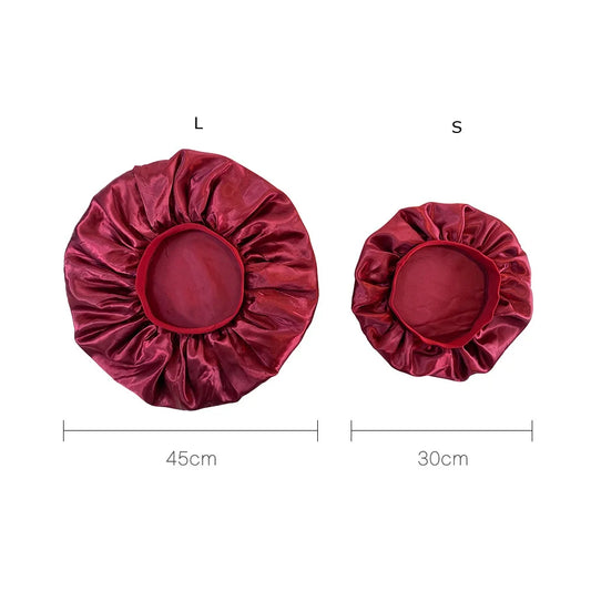 45cm diameter Big Size Satin Silk Bonnet, Night Sleep Cap for Curly & Springy Hair, Hair Protection Head Cover for Women