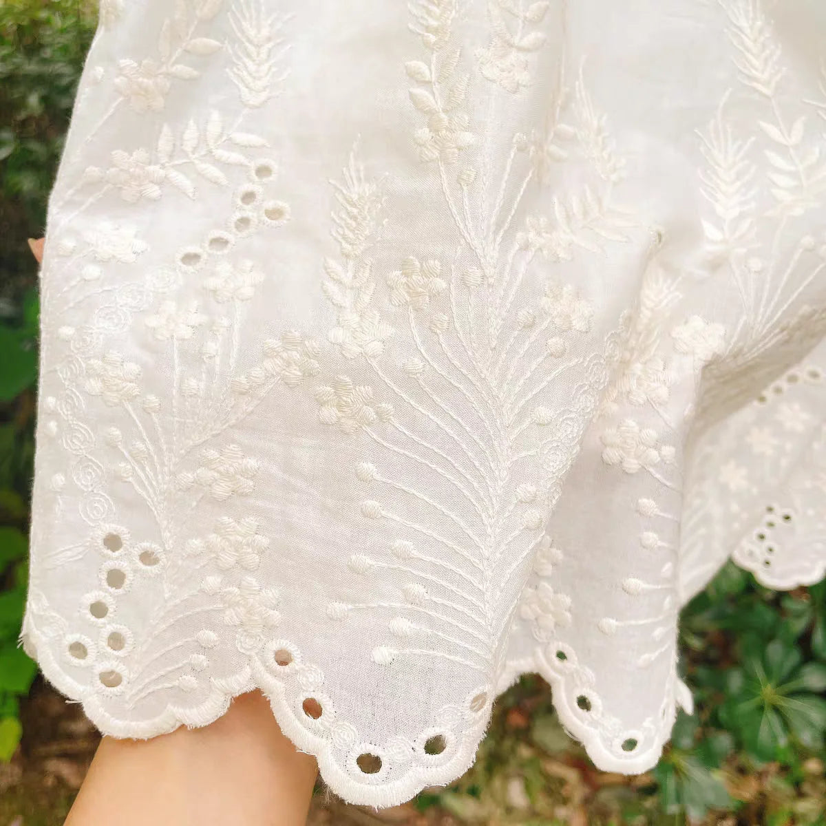 1 Yard White Cotton Jacquard Lace Fabric Baby Clothes Skirt Hem DIY Sewing Home Decoration