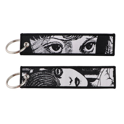 Stijlvolle Japanse Anime Geborduurde Sleutelhangers – Perfecte Sleuteltags voor Motorfietsen, Auto's en Rugzakken – Trendy Sleutelhanger Cadeaus voor Vrienden!