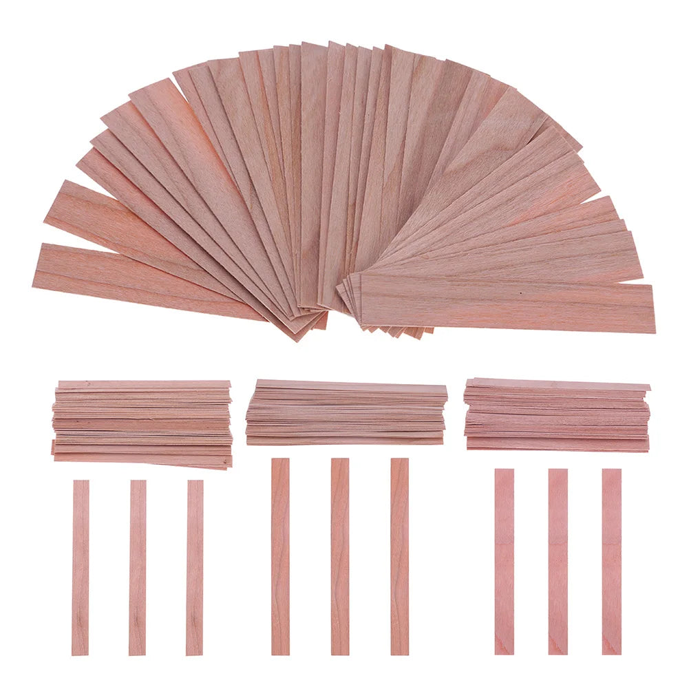Wooden Candle Wicks Smokeless Wood Wick Strips for Soy Wax Candles DIY Candle Making Supplies