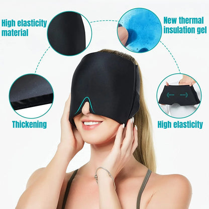 Ultieme Migraine Verlichtingsh mhe - Verzachtende Gel Hot & Cold Therapie IJs Cap voor Hoofdpijn Verlichting & Oogmasker om Stress en Drukpijn te Verlichten