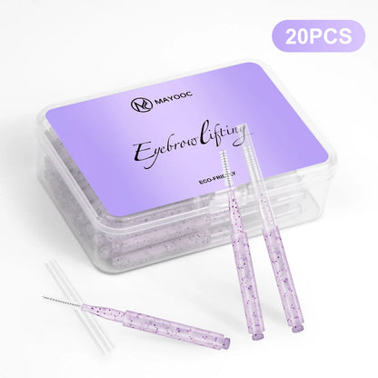 MAYOOC Mini Oogbrauwborstel Set – Wegwerp Oogbrowlifting & Permanent Borstels met Buigbare Microapplicators voor Perfecte Wimpertoepassing