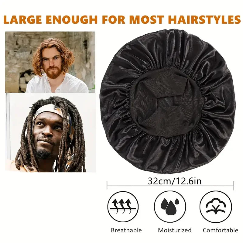 Satin Bonnet Silk Hair Bonnet Sleeping Sleep Bonnets Large Wide Soft Band for Curly Hair Braids Women's Night Cap for Hair Care