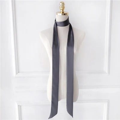 Chic 190x5cm Dames Smalle Sjaal - Elegante Effen Kleur Chiffon Zijde in Levendig Rood met Veelzijdige Stylingmogelijkheden: Knoop, Taslint, Haarband of Choker!