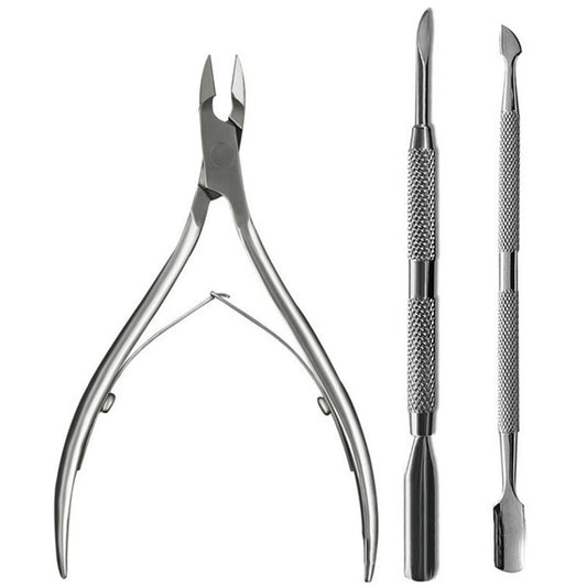 Ultimate 3-delige Pro RVS Nagelkunst Set: Dubbelzijdige Nagelriemknippers, Precisieschaar en Dode Huidverwijderaar voor Perfecte Manicure en Pedicure