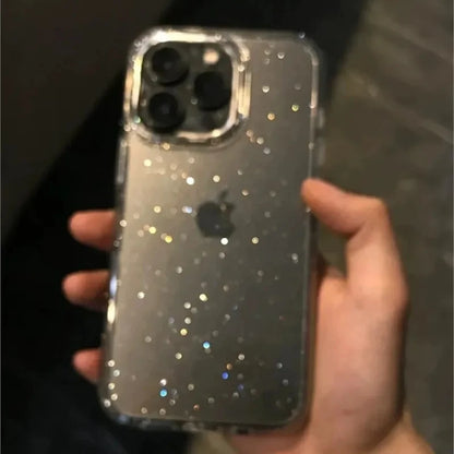 Glamoureuze Sprankelende Duidelijke Telefoonhoes voor iPhone 16, 15, 14, 13, 12, 11 Pro Max, X, XR, XS, 7, 8 Plus - Schokbestendig en Strak Zacht Hoesje