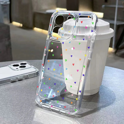Stijlvolle Hart Graphic Zachte Siliconen Telefoonhoes voor iPhone 14, 13, 15, 16 Pro Max, 16E, 12, 11, X, XR, XS, 7, 8, 16 Plus, SE 2022 - Transparante Bescherming!