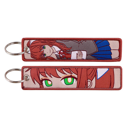 Stijlvolle Japanse Anime Geborduurde Sleutelhangers – Perfecte Sleuteltags voor Motorfietsen, Auto's en Rugzakken – Trendy Sleutelhanger Cadeaus voor Vrienden!