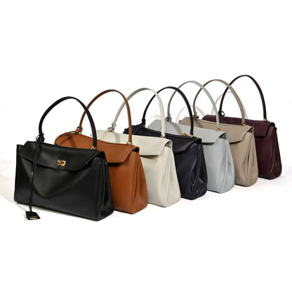 Elegante 2025 Luxe Rodeo Damestassen: Echte leren tote bags met chique gouden gespen voor lente en herfst