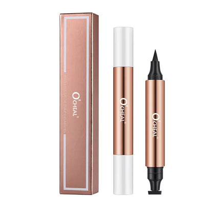 Ultimate Zwarte Eyeliner Stamp - Dubbelzijdige Waterdichte Vloeibare Pen voor Moeiteloze, Langdurige Ooglooks! Perfect Make-uptopper voor Vrouwen!