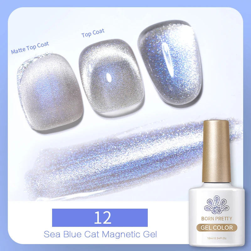 Betoverende Zilveren Maanlicht Kat Magnetische Gel Nagellak - Witte Licht Sprankelende Glitter, Semi- Permanente Nagellak (10ml)