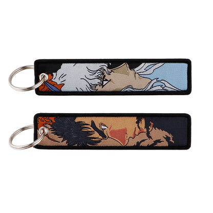 Stijlvolle Japanse Anime Geborduurde Sleutelhangers – Perfecte Sleuteltags voor Motorfietsen, Auto's en Rugzakken – Trendy Sleutelhanger Cadeaus voor Vrienden!