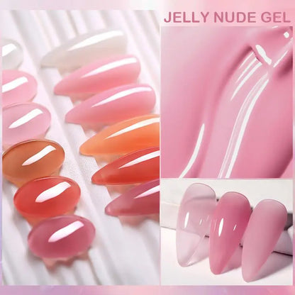 LILYCUTE 6-Delige Dromerige Jelly Roze Nude Gel Nagellak Set - 7ml Semi-Permanente Soak Off voor Verbluffende Nagelkunst Manicures