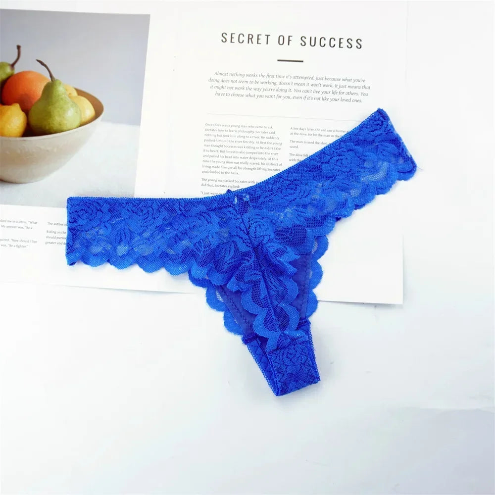 3-delige set! Gratis verzendkosten op stijlvolle dames kant stringondergoed – Sexy lage taille transparante G-string voor de gedurfde en mooie!