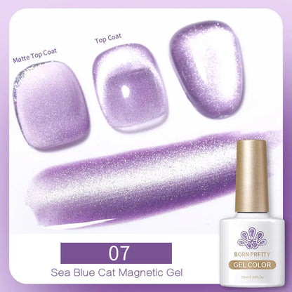 Betoverende Zilveren Maanlicht Kat Magnetische Gel Nagellak - Witte Licht Sprankelende Glitter, Semi- Permanente Nagellak (10ml)