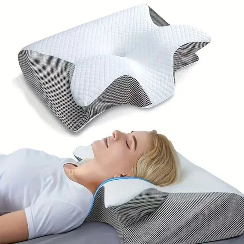 Luxueus 2-in-1 Ergonomisch Geheugenfoam Cervicaal Kussen - Snelle Terugstuiter Design voor Ultieme Nekpijnverlichting en Comfortabele Slaap