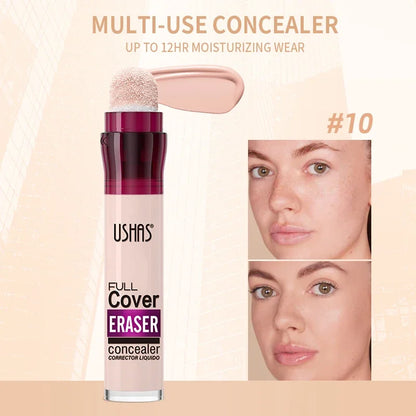 Transformeer je uitstraling met de USHAS 12-kleuren sponskop concealer – Perfect voor het verbergen van donkere kringen, sproeten en acne voor een vlekkeloze natuurlijke finish!