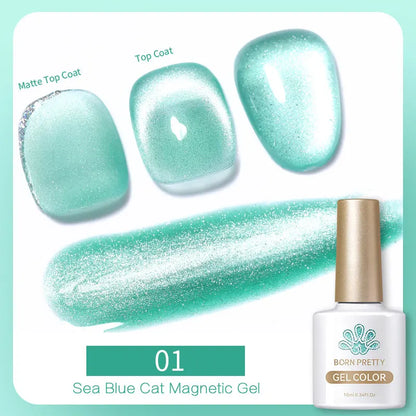 Betoverende Zilveren Maanlicht Kat Magnetische Gel Nagellak - Witte Licht Sprankelende Glitter, Semi- Permanente Nagellak (10ml)