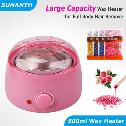 Moeiteloze Haarverwijdering: 500ml Wax Smeltmachine - Snelle Verhitting Epilator met Wax Bonen en Pot